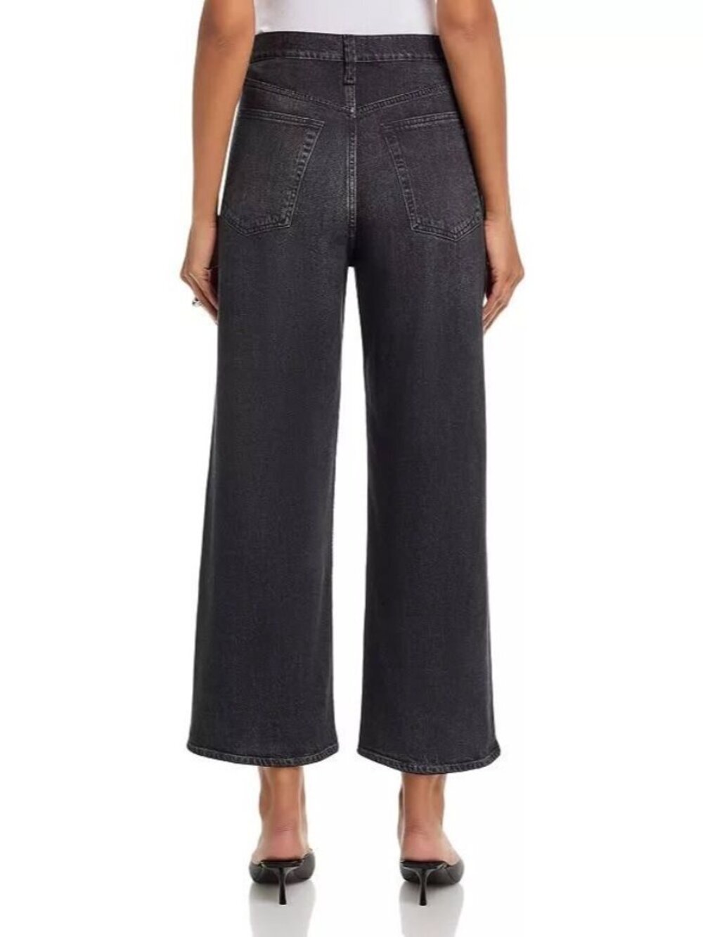 NEW Rag & Bone Women's 27 Miramar Terry Andi Wide Pant In Faded Black NWT $248 - Picture 3 of 5